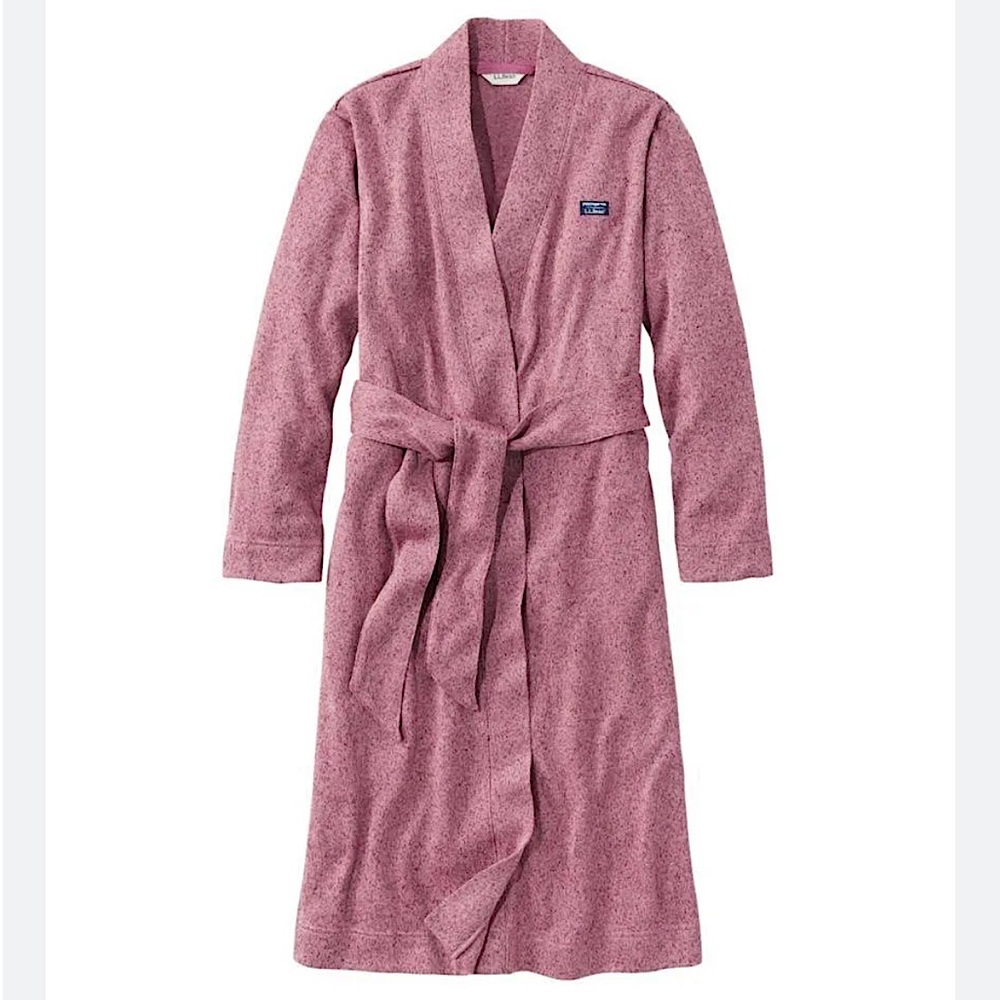 NWOT L.L. Bean Lightweight Sweater Fleece Wrap Robe - Picture 4 of 13